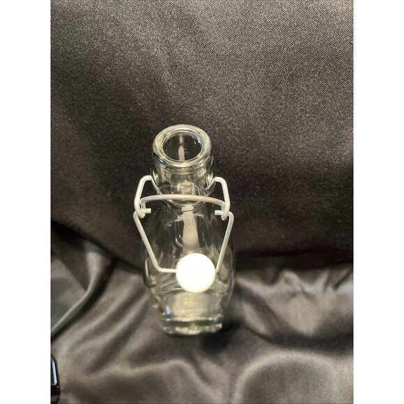 VTG AB Bev. Co. Square Glass Bottle Pitcher Jug with Metal Lock Lid Clear 12” - Picture 3 of 10